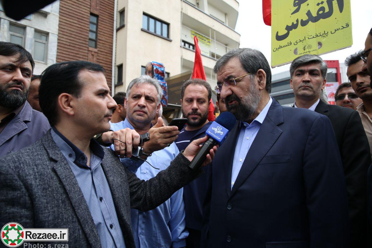 گزارش تصویری حضور دبیر مجمع تشخیص مصلحت در راهپیمایی روز قدس